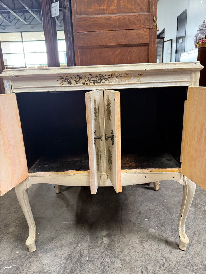 Small Antique Four Door Painted Cabinet