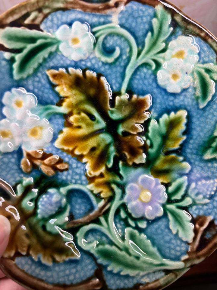 Set of Four 19th Century Swedish Majolica-Style Dessert Plates