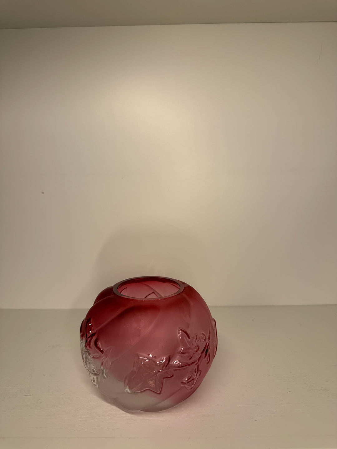 Northwood Royal Ivy Cranberry Glass Vase