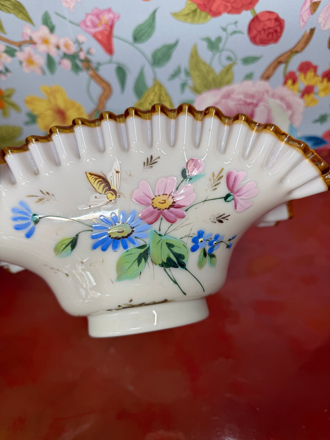 Antique Art Glass Victorian Berry Server