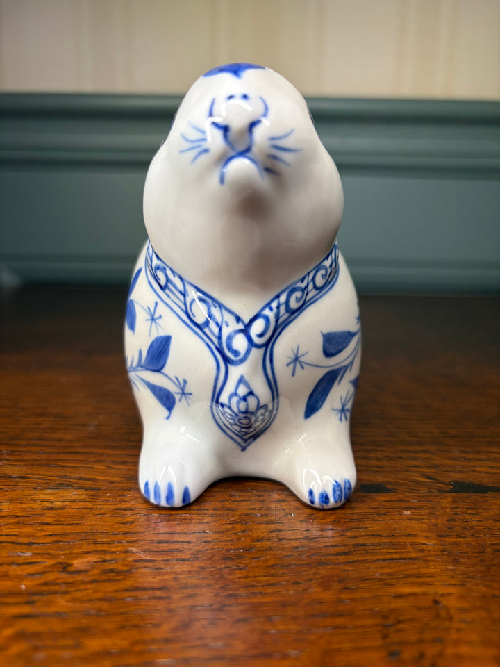 Blue and White Bunny Piggy Bank