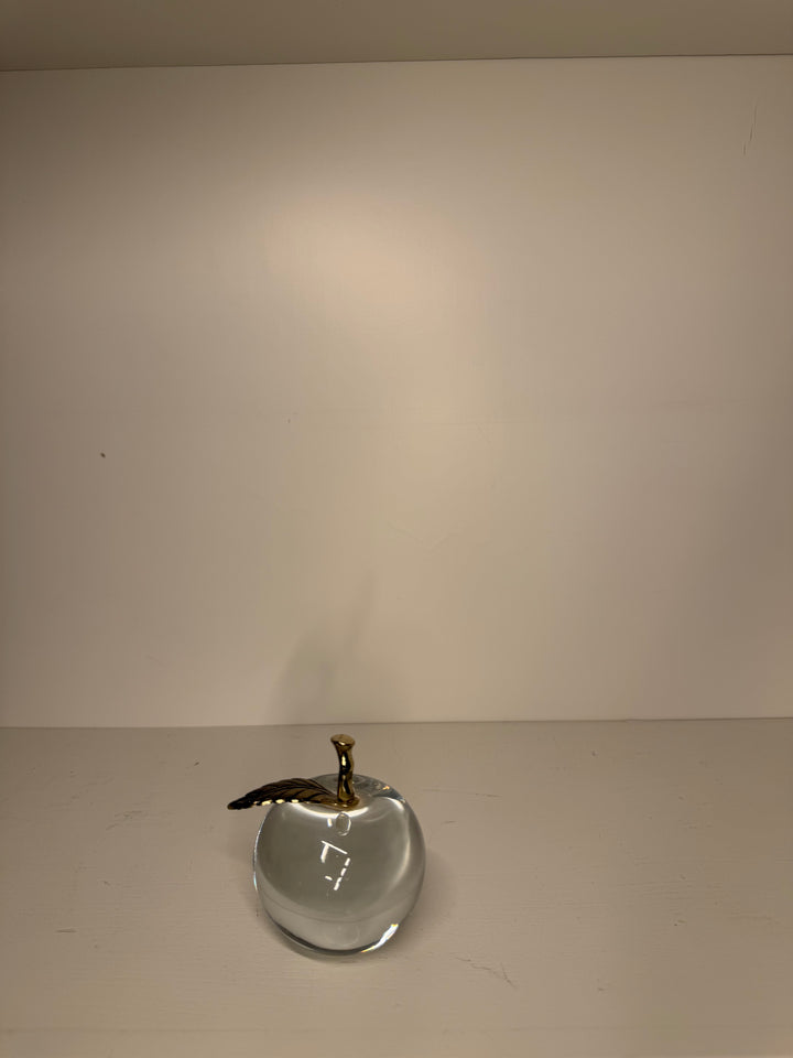 Brass and Glass Apple Paper Weight