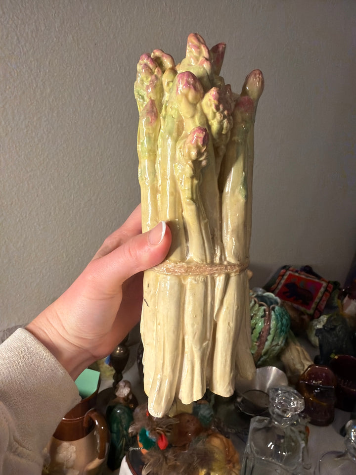 Majolica Asparagus Bundle Figurine