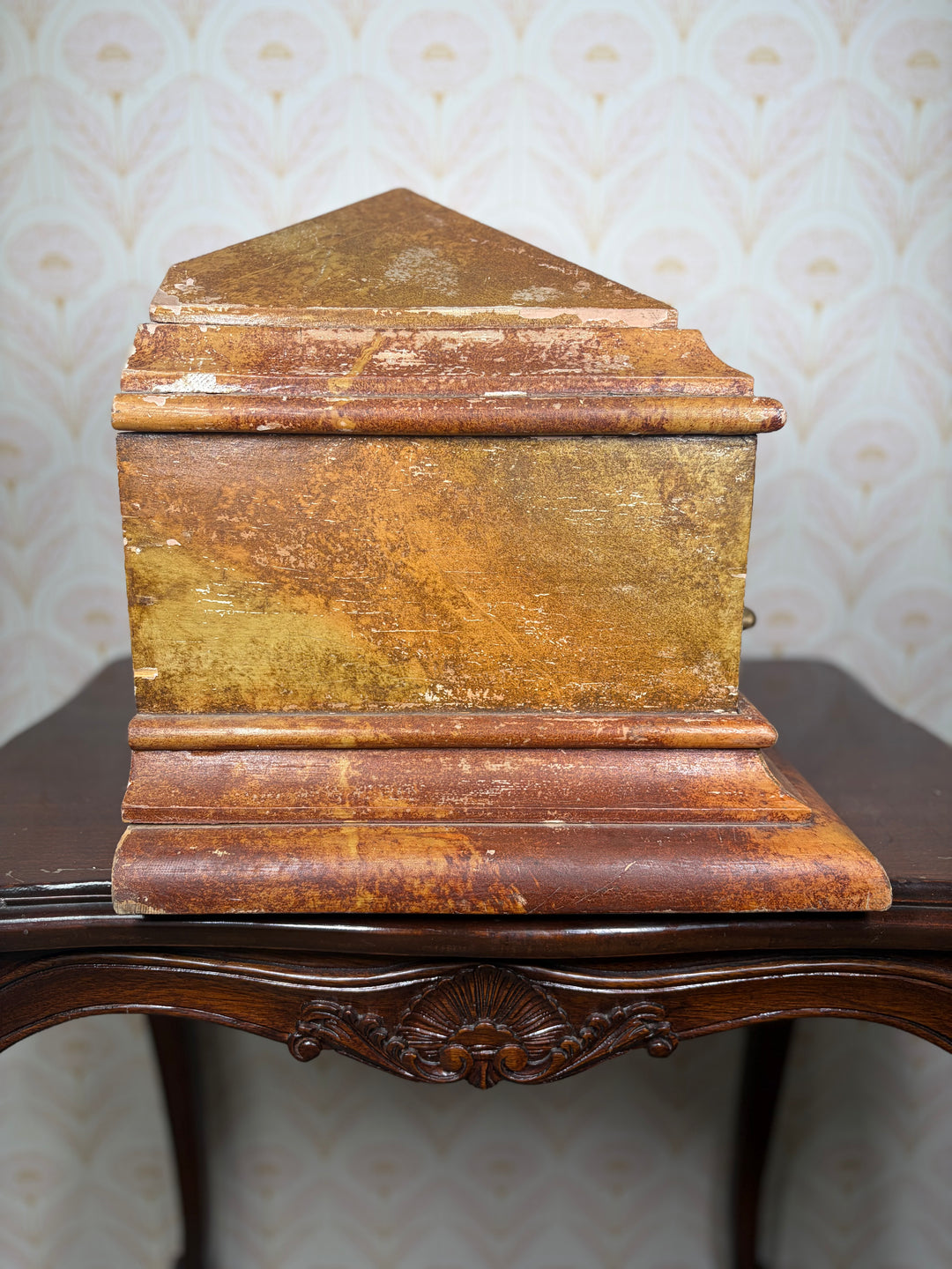 Decorative Wooden Wall Bracket with Gilt Rococo Hardware