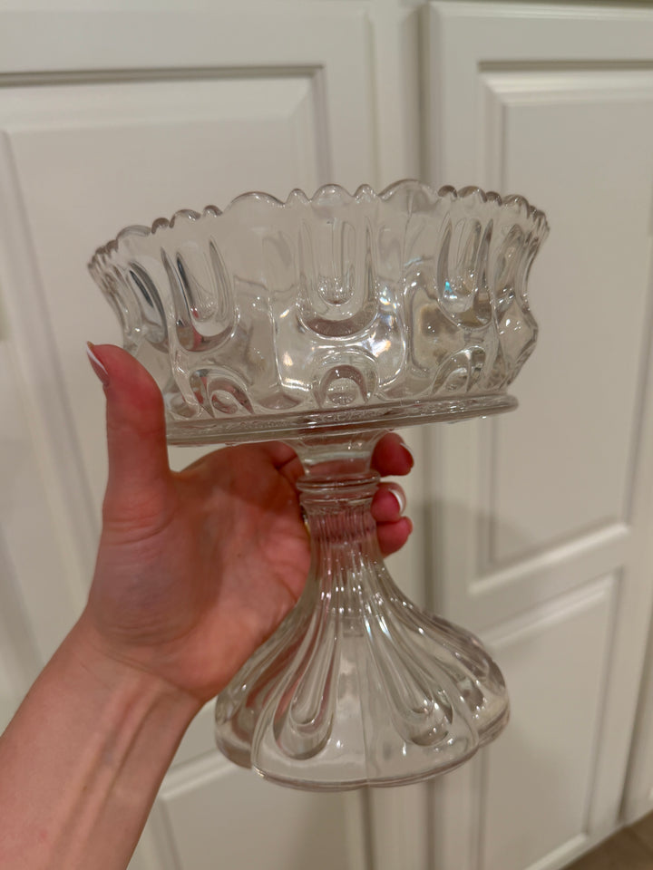 Pressed Glass Pedestal Compote