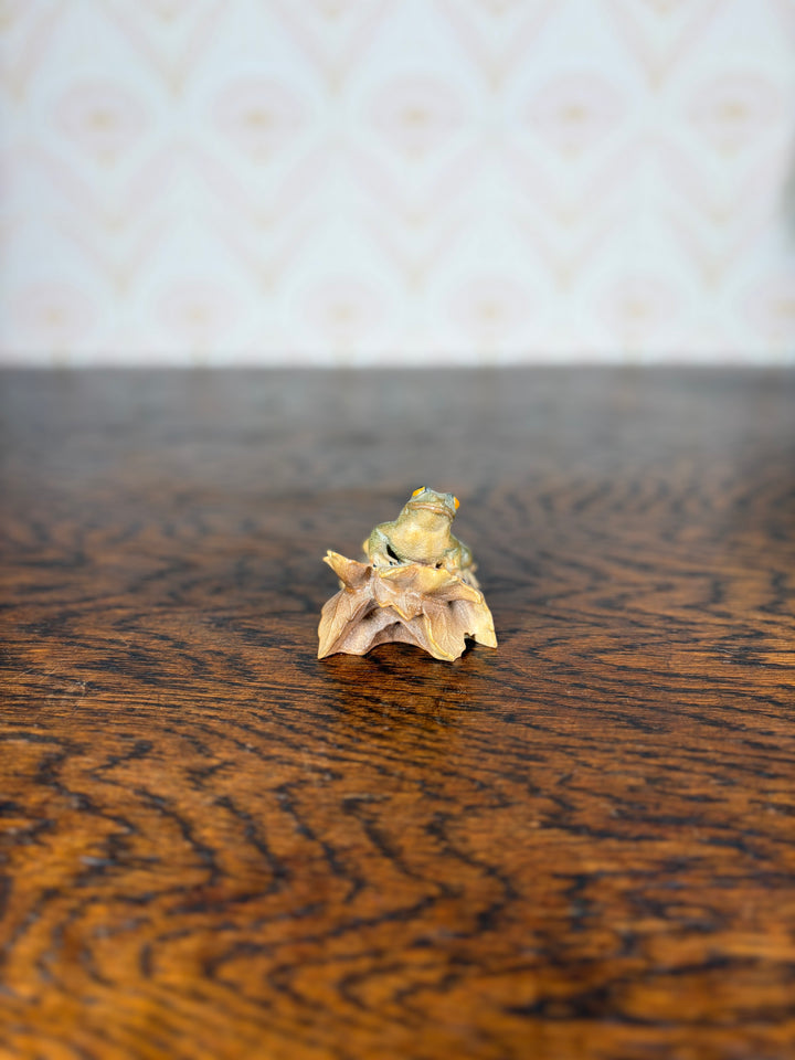 Hand Carved Wooden Frog