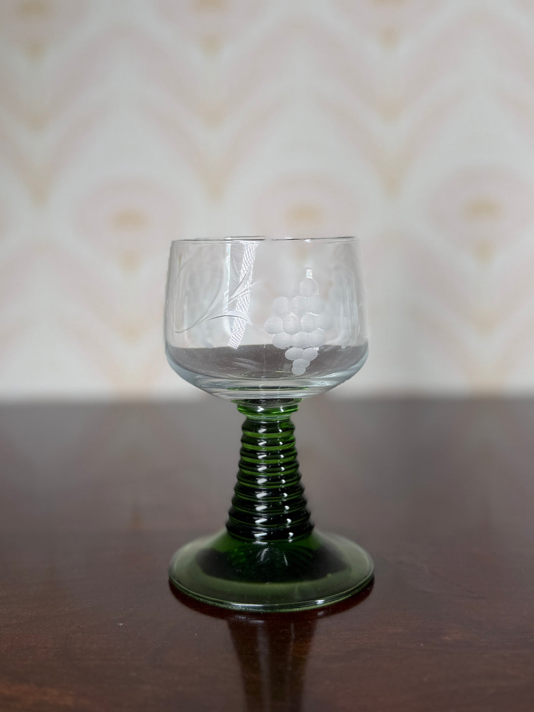 Set of 2 Small Green Vintage Glasses