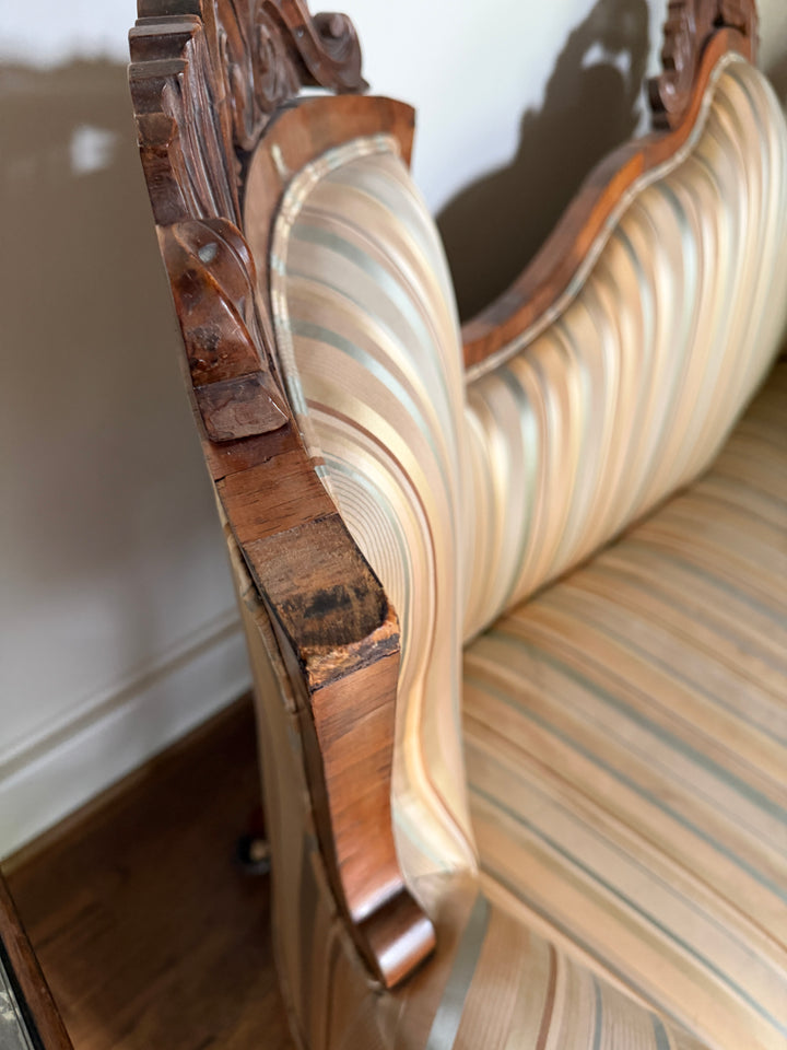 Antique Victorian Carved French Settee (Online Only Item)