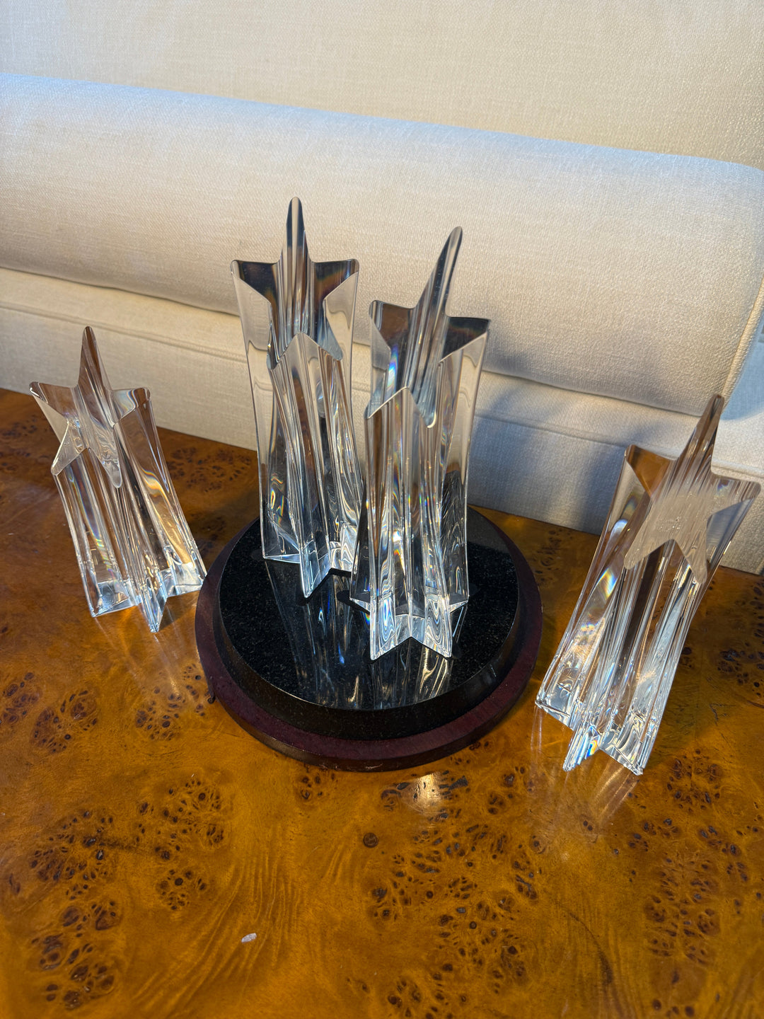 Steuben Shooting Star Set (28/90; 13/90; 40/90; Unmarked) (Small Chips - See Pictures)