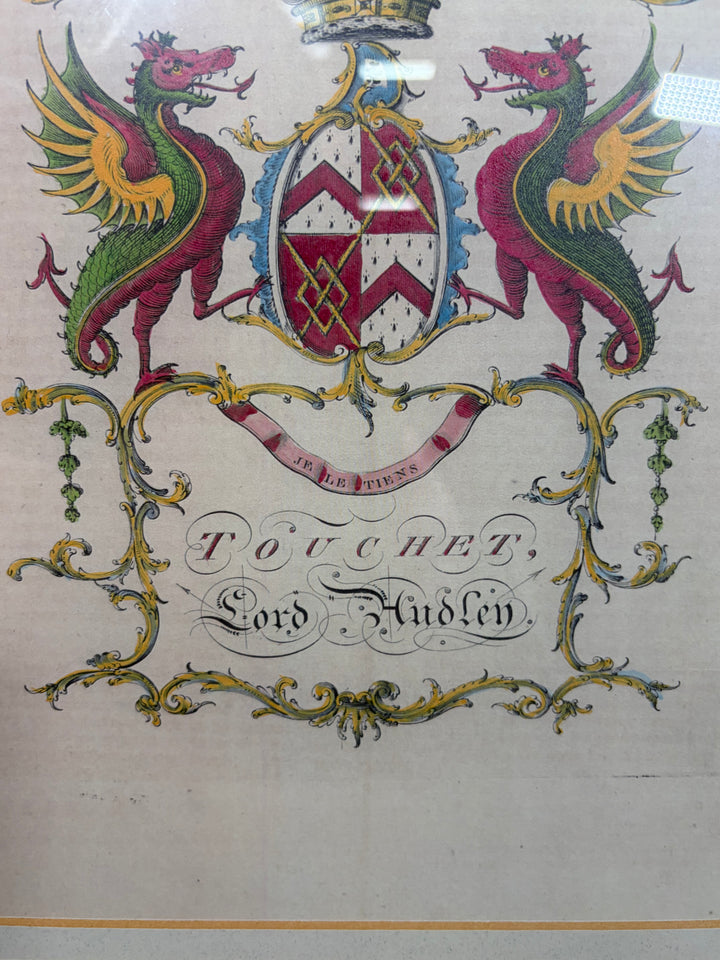Framed Heraldic Coat of Arms Print – Touchet, Lord Audley