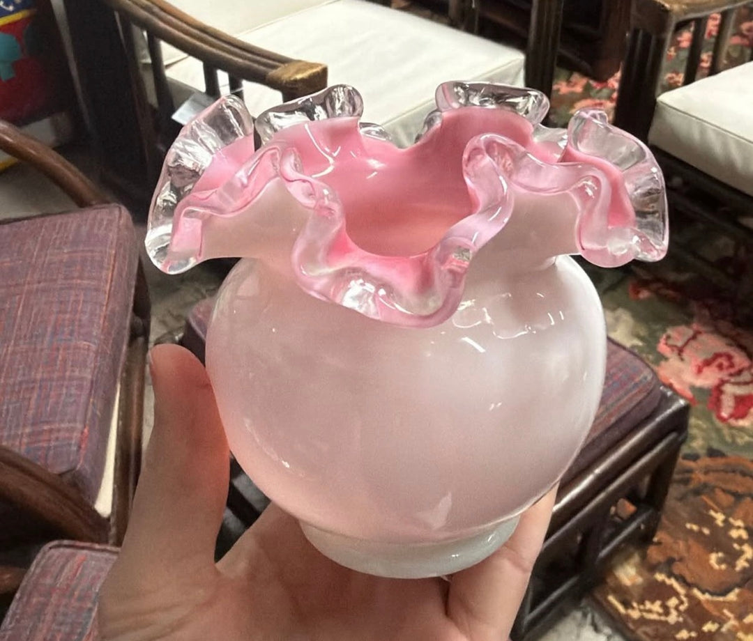 Fenton Milk Glass Ruffle Bowl