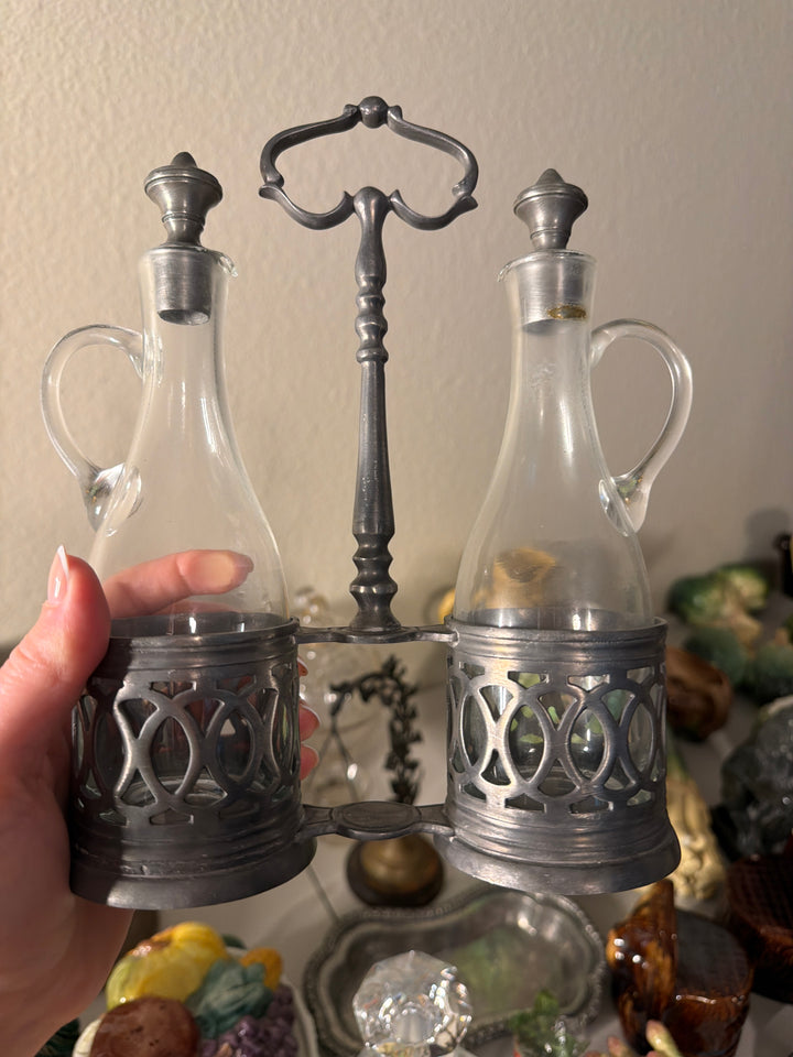 Pewter Oil and Vinegar Set