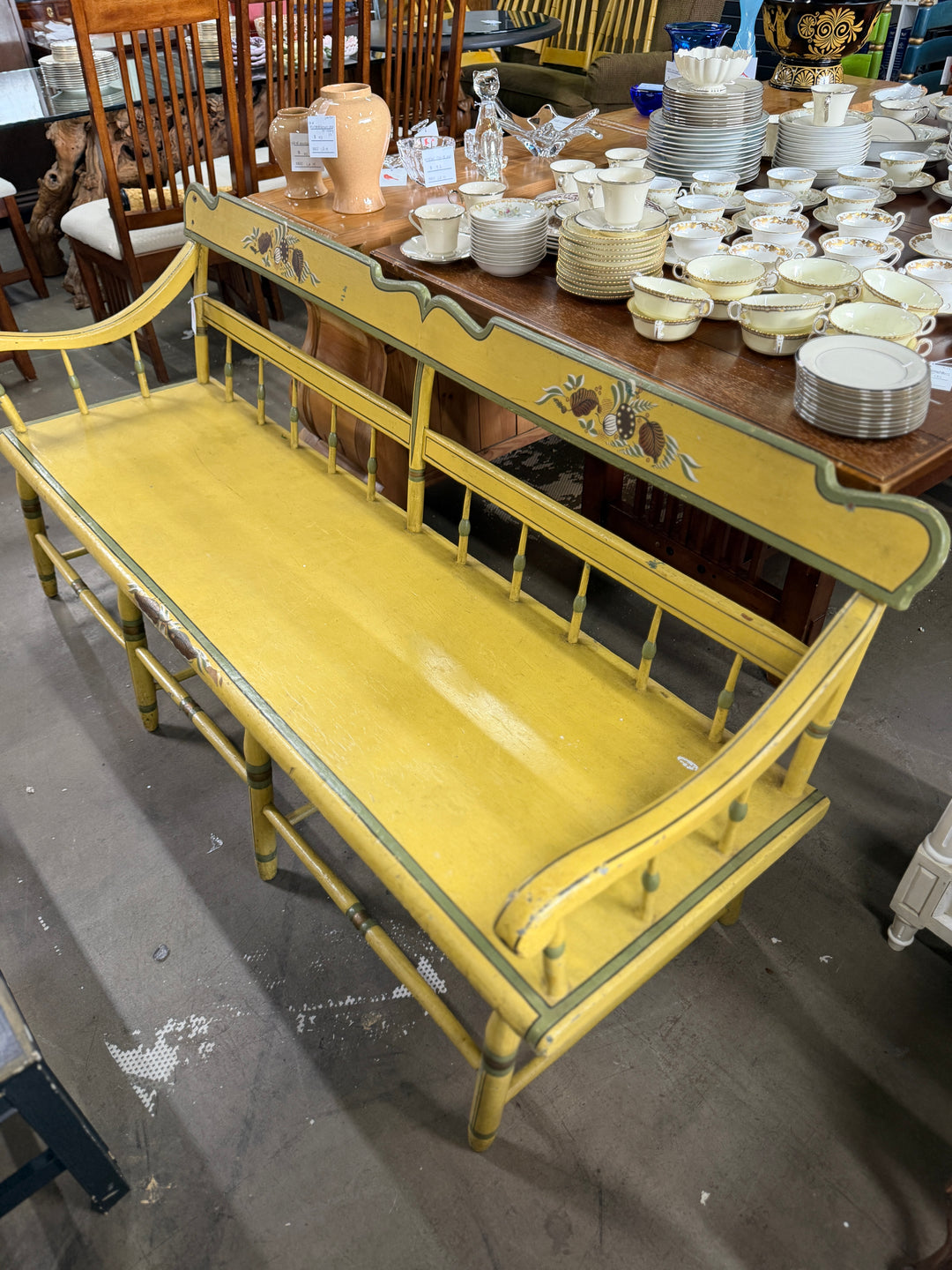 Yellow Painted Bench