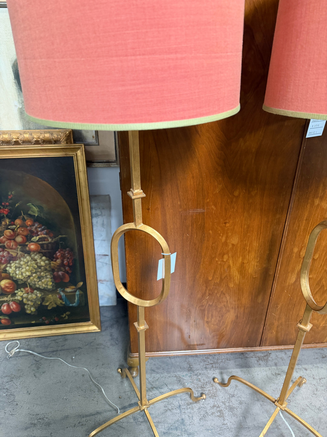 Floor Lamps with Shades with Red/Green Trim