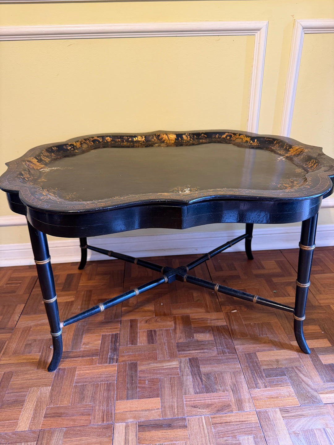 Antique Black Lacquer Paper Mache