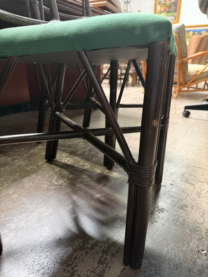 Set of 4 Vintage Dark Bamboo Chairs