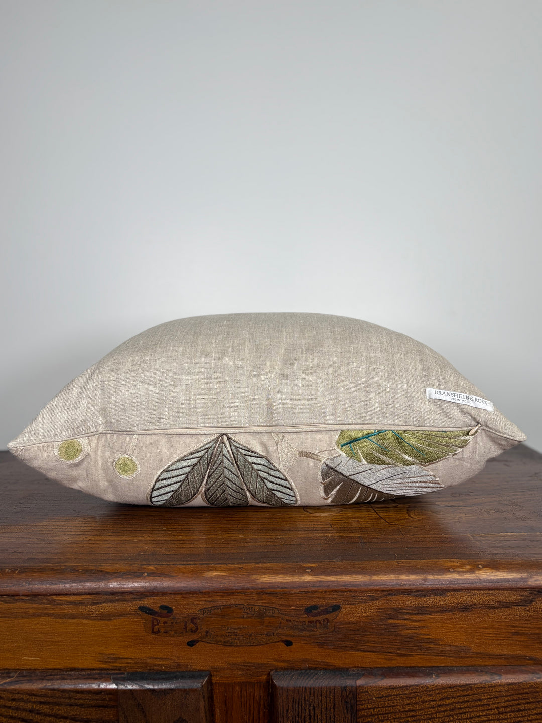 Pair of Embroidered Botanical Throw Pillows