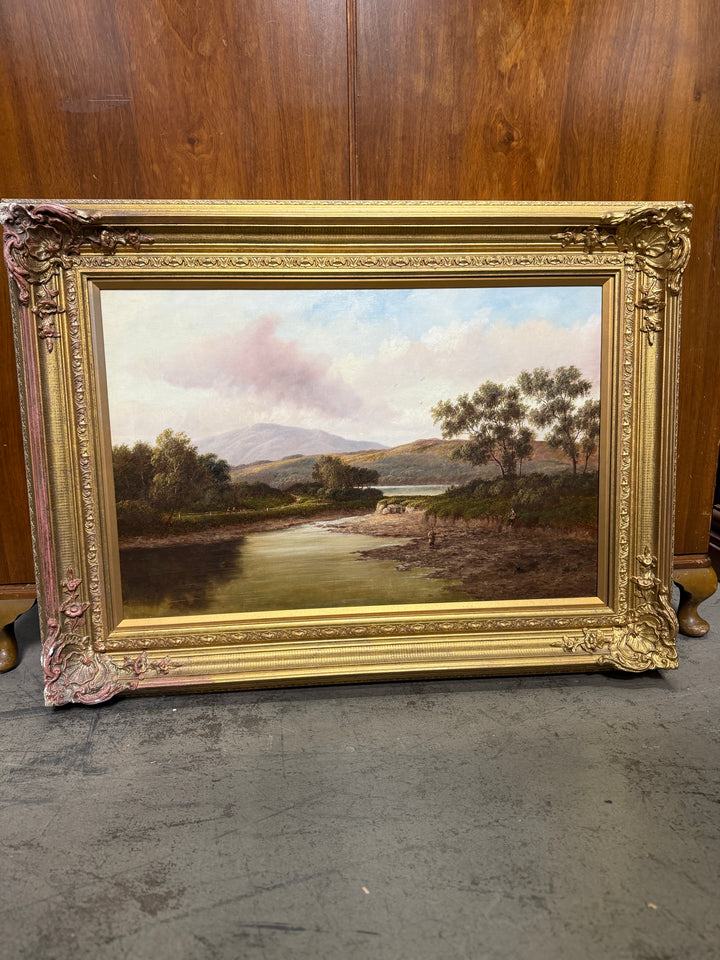 Vintage Oil Painting with Gilt Frame