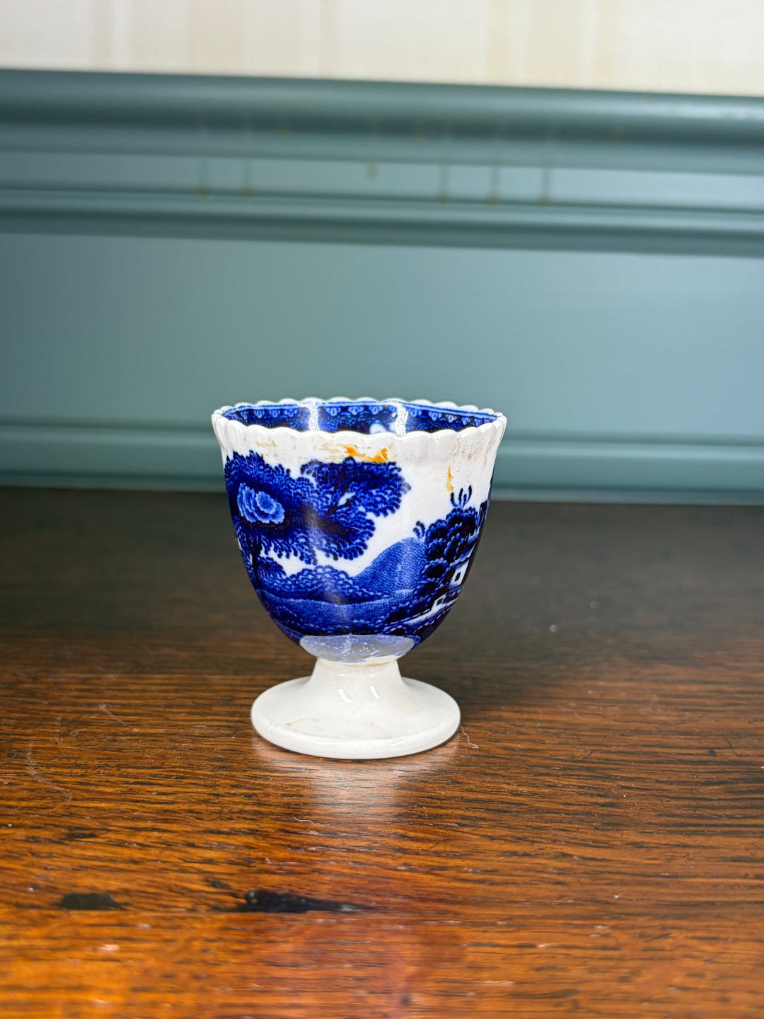 Set of 4 Vintage Spode Blue and White Egg Cups