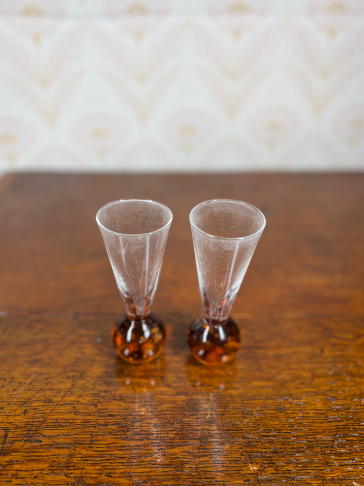 Vintage MCM Orange Ball Shot Glasses