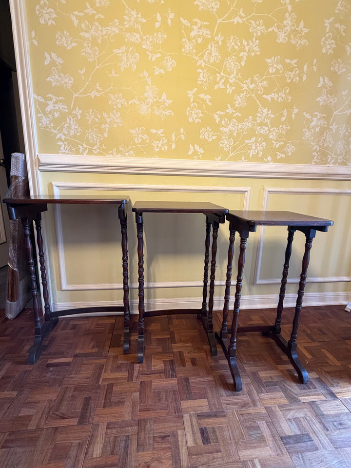3 Stack Mahogany Nesting Tables