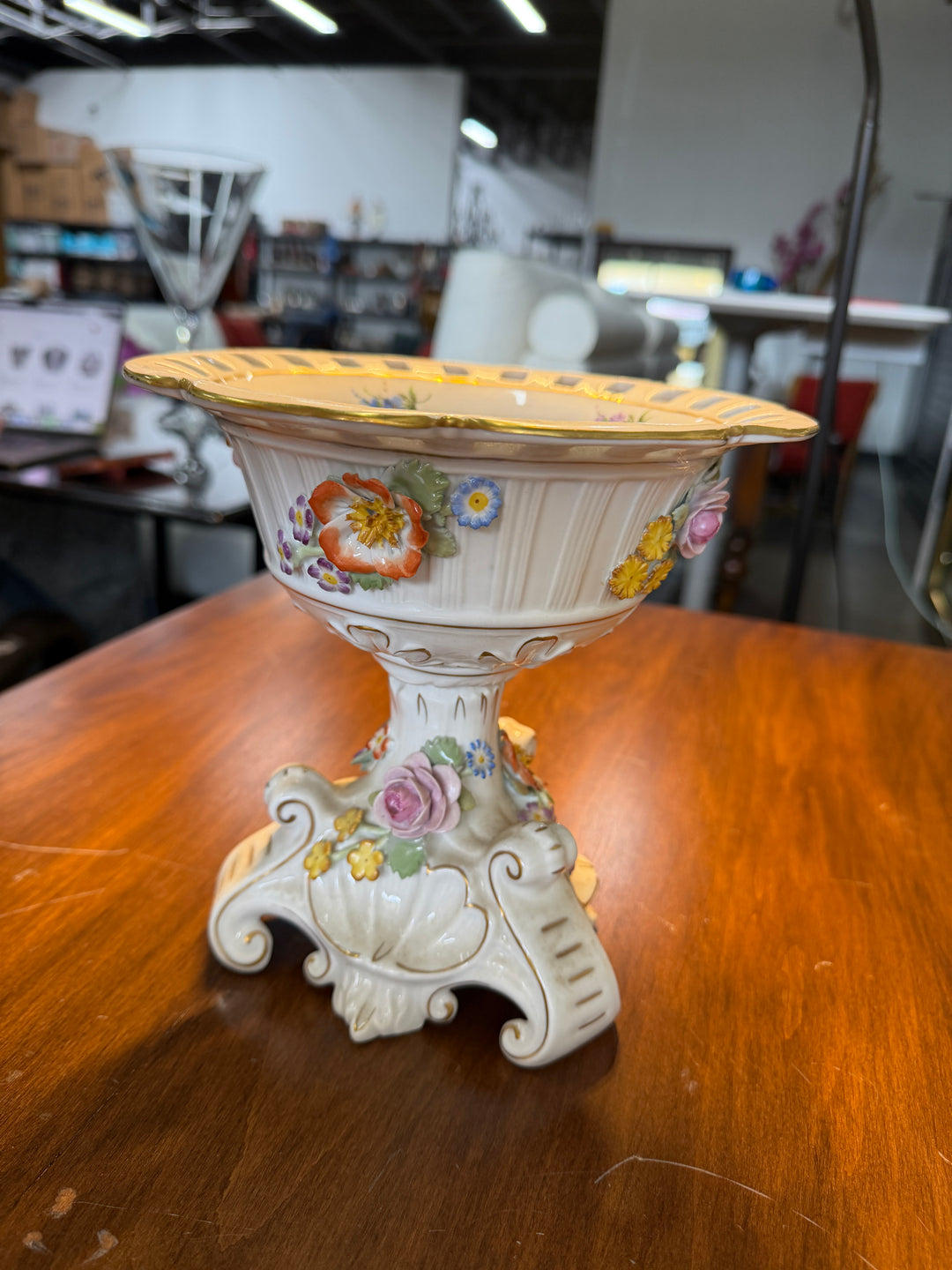 Louis XVI Hand Painted Pedestal Centre Bowl