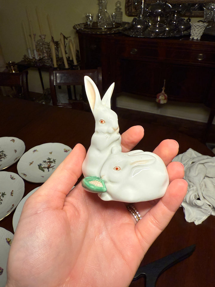 Herend Two White Rabbits