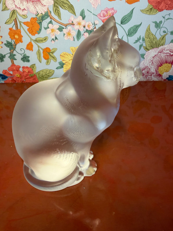 Lalique Cat with Double Chipped Ear