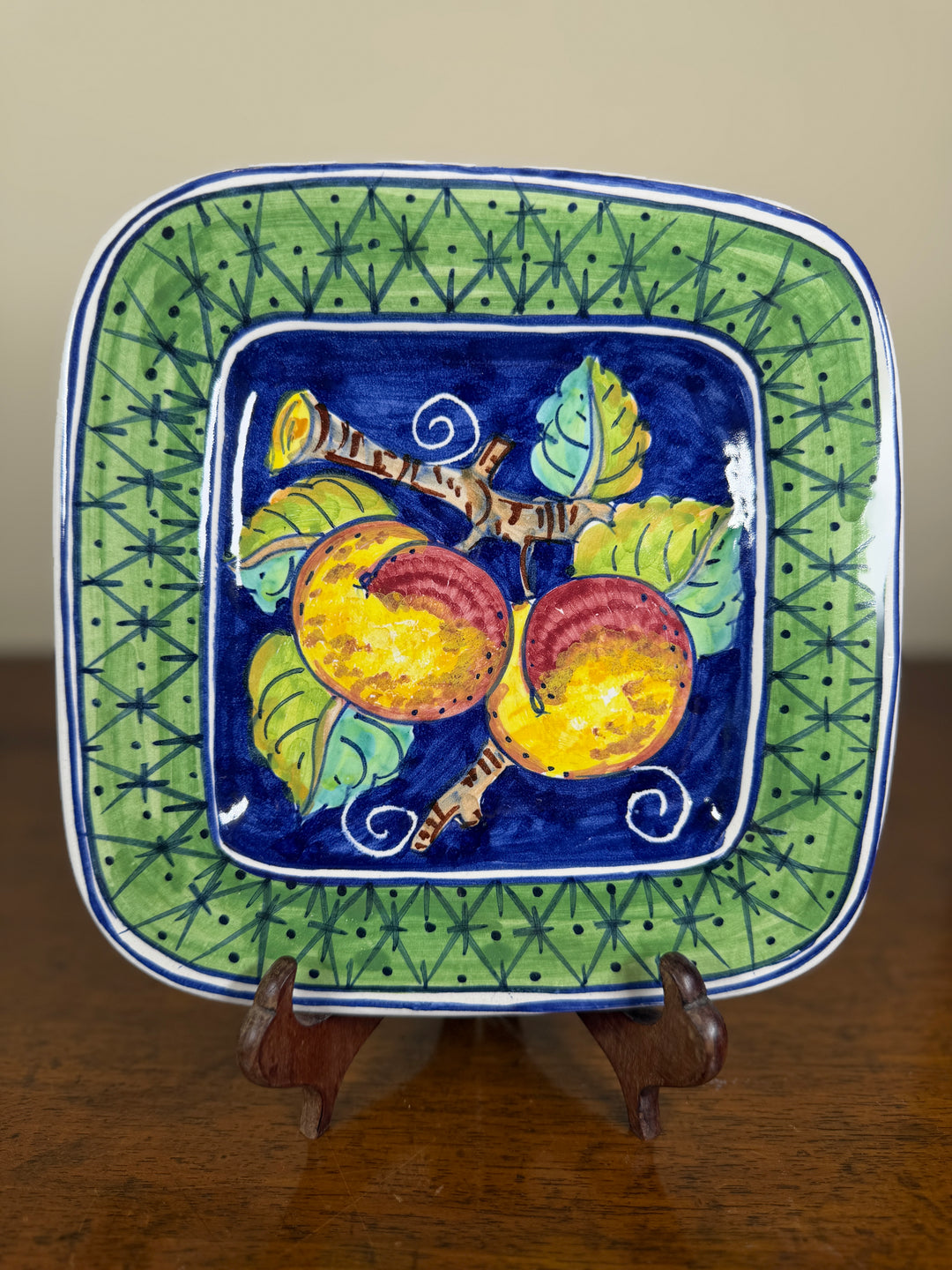 Handpainted Portuguese Service for 4 (Chalice Cups, appetizer plates, dinner plates)