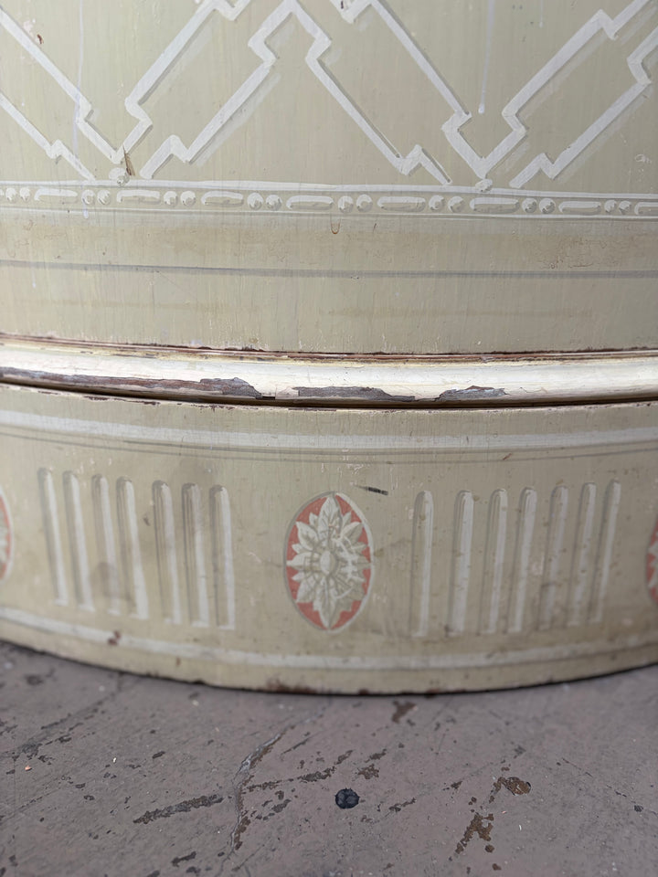 Pair Demilune Painted Wood Cabinet