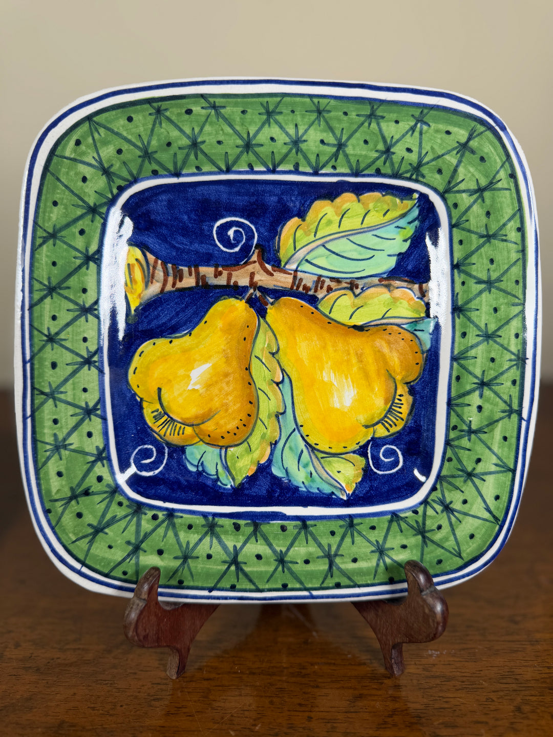 Handpainted Portuguese Service for 4 (Chalice Cups, appetizer plates, dinner plates)