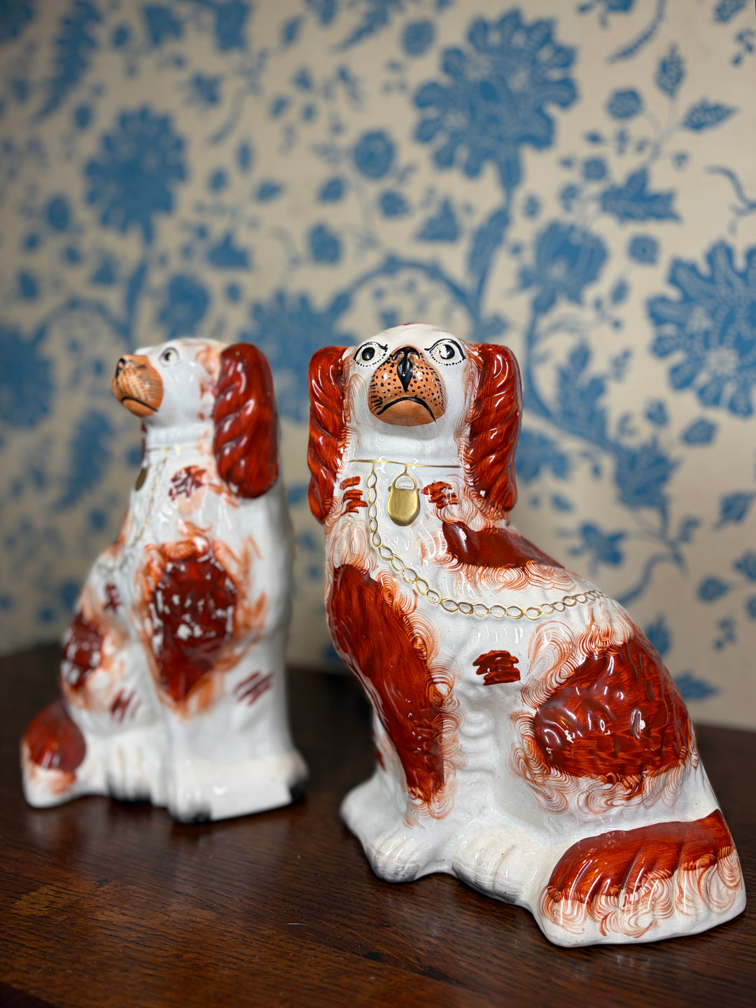 Pair of Antique English Staffordshire Dogs