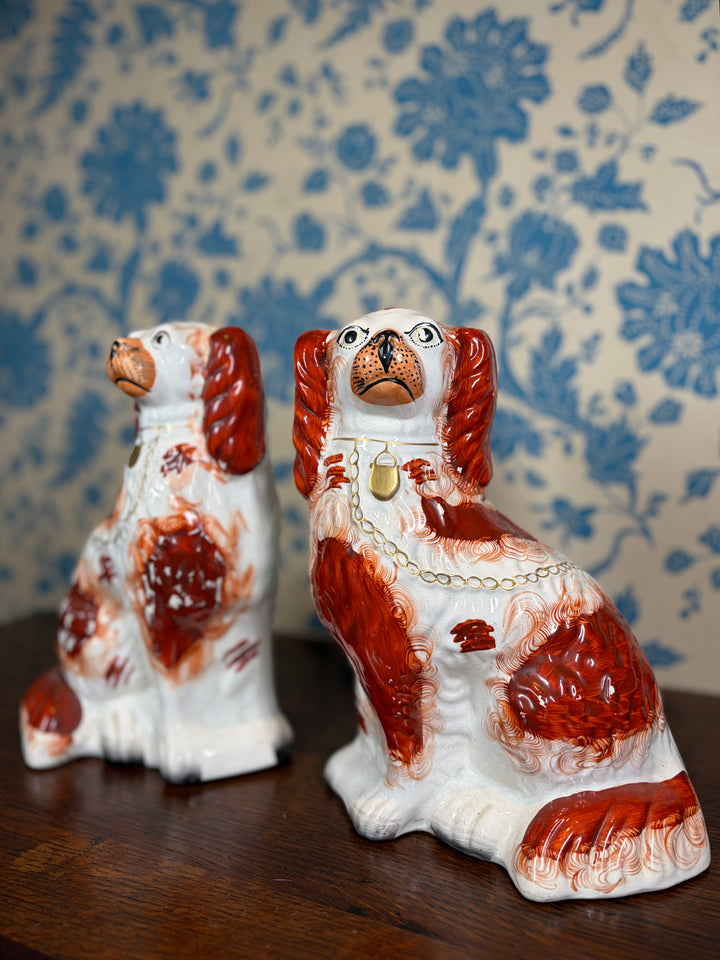 Pair of Antique English Staffordshire Dogs