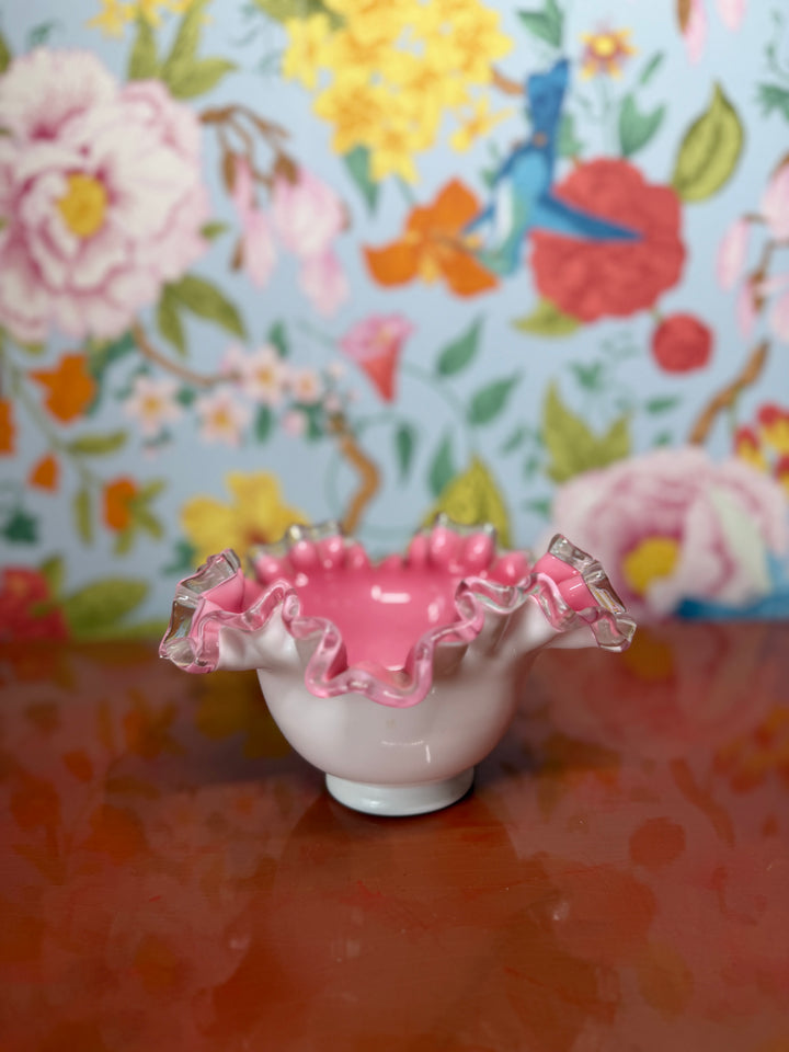 Fenton Milk Glass Ruffle Bowl