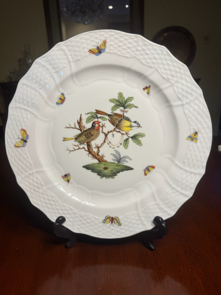 6 Herend Rothschild Dinner Plates (#1527)