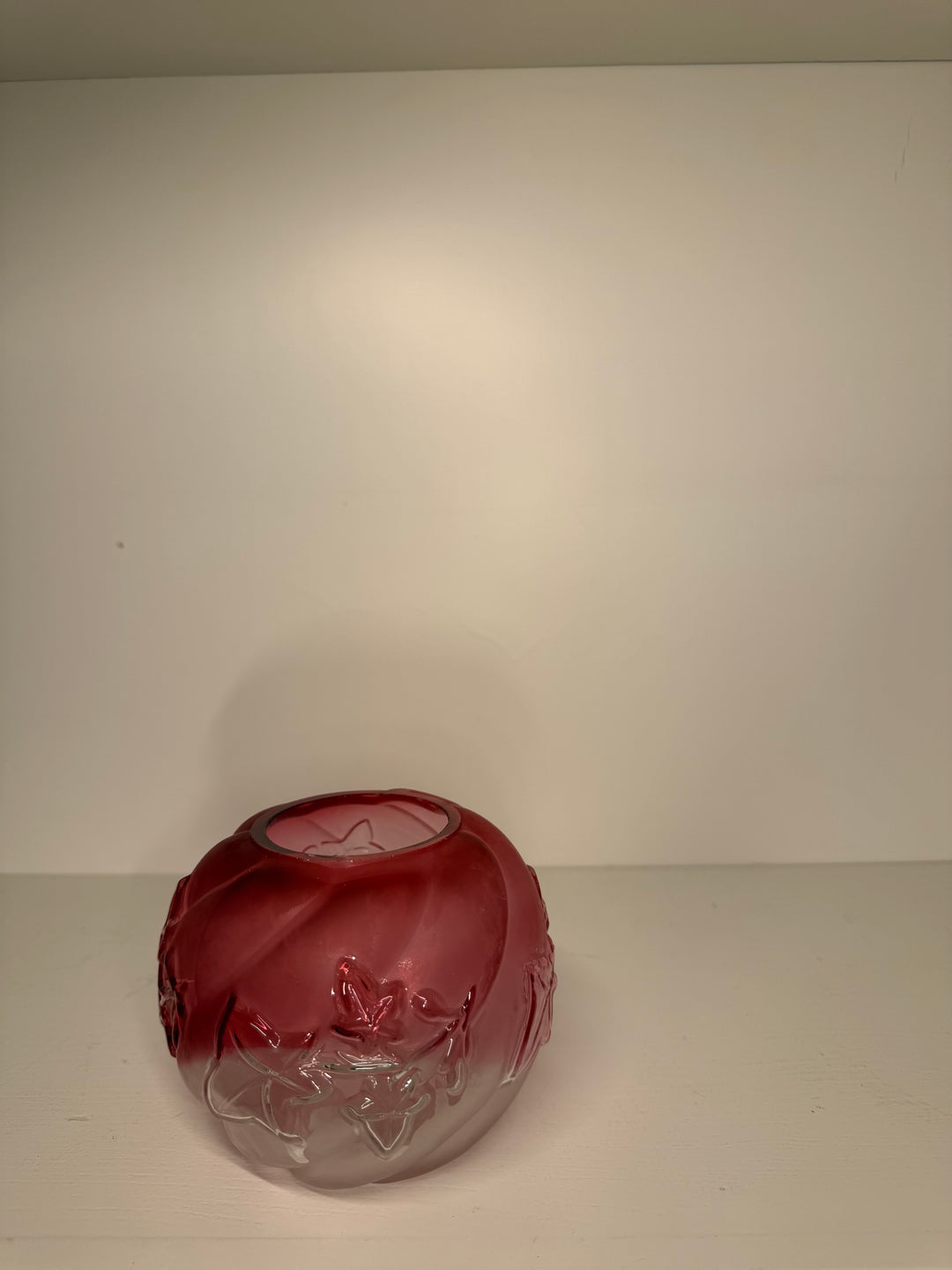 Northwood Royal Ivy Cranberry Glass Vase
