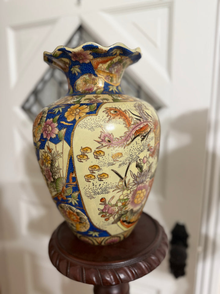 Antique Vases with Wooden Stands