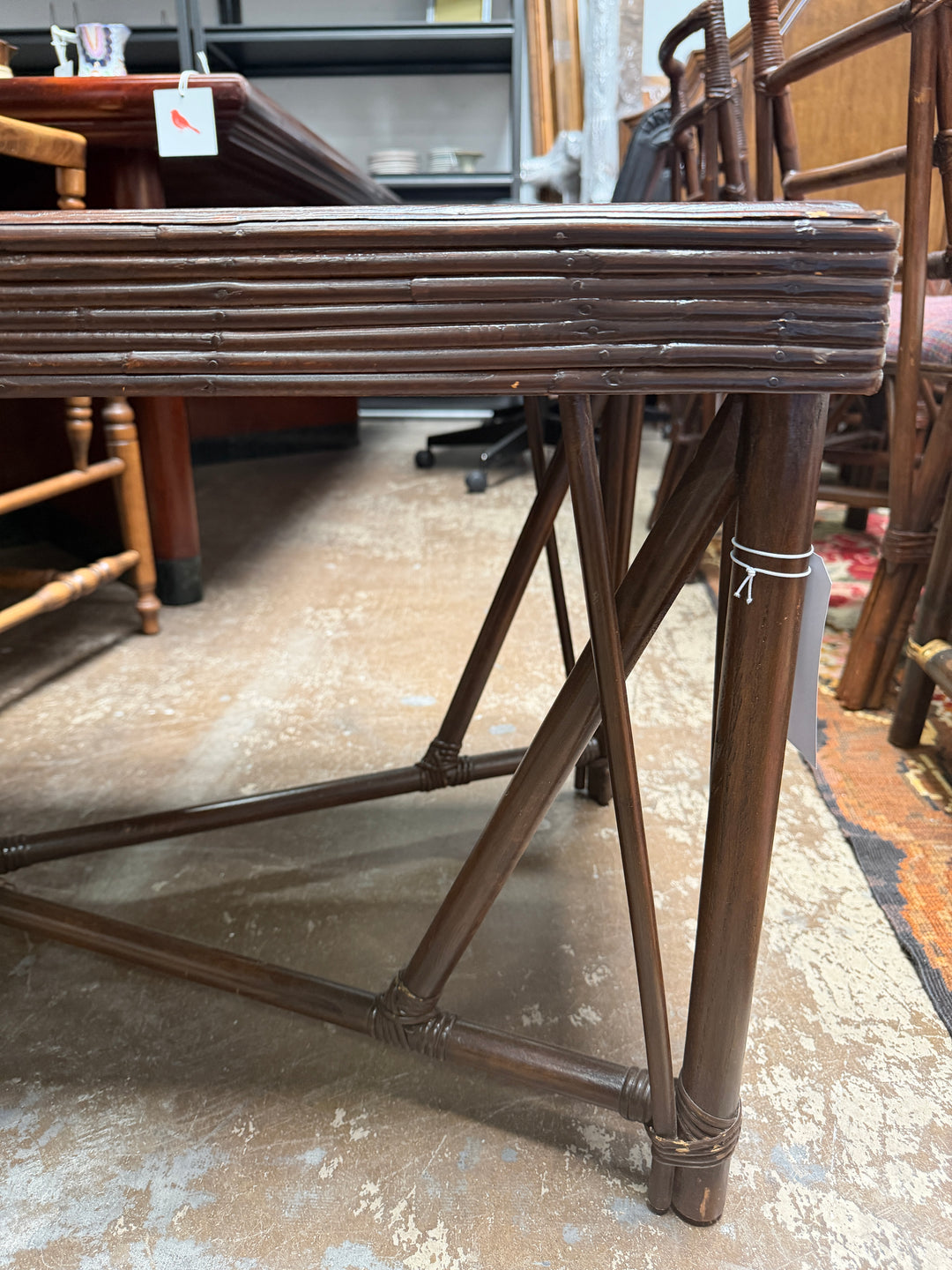 Vintage Bamboo and Rattan Coffee Table