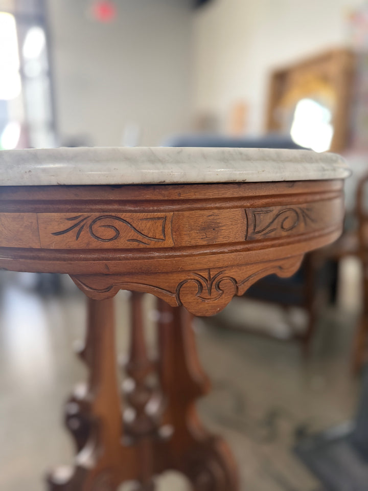 Antique Marble Top Side Table