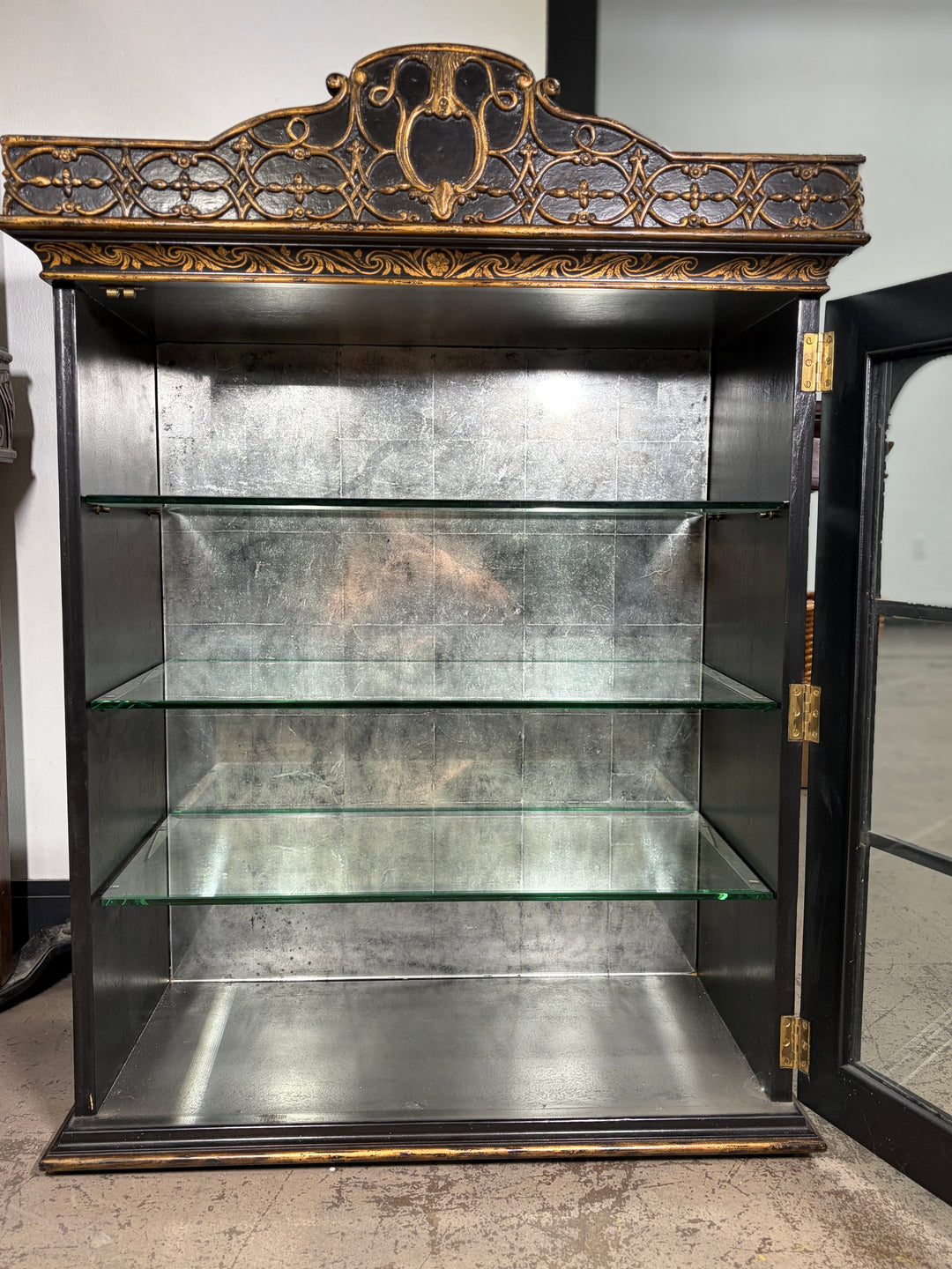 European Crossroads by John Richard Wall Hanging Display Cabinet with Glass Shelves