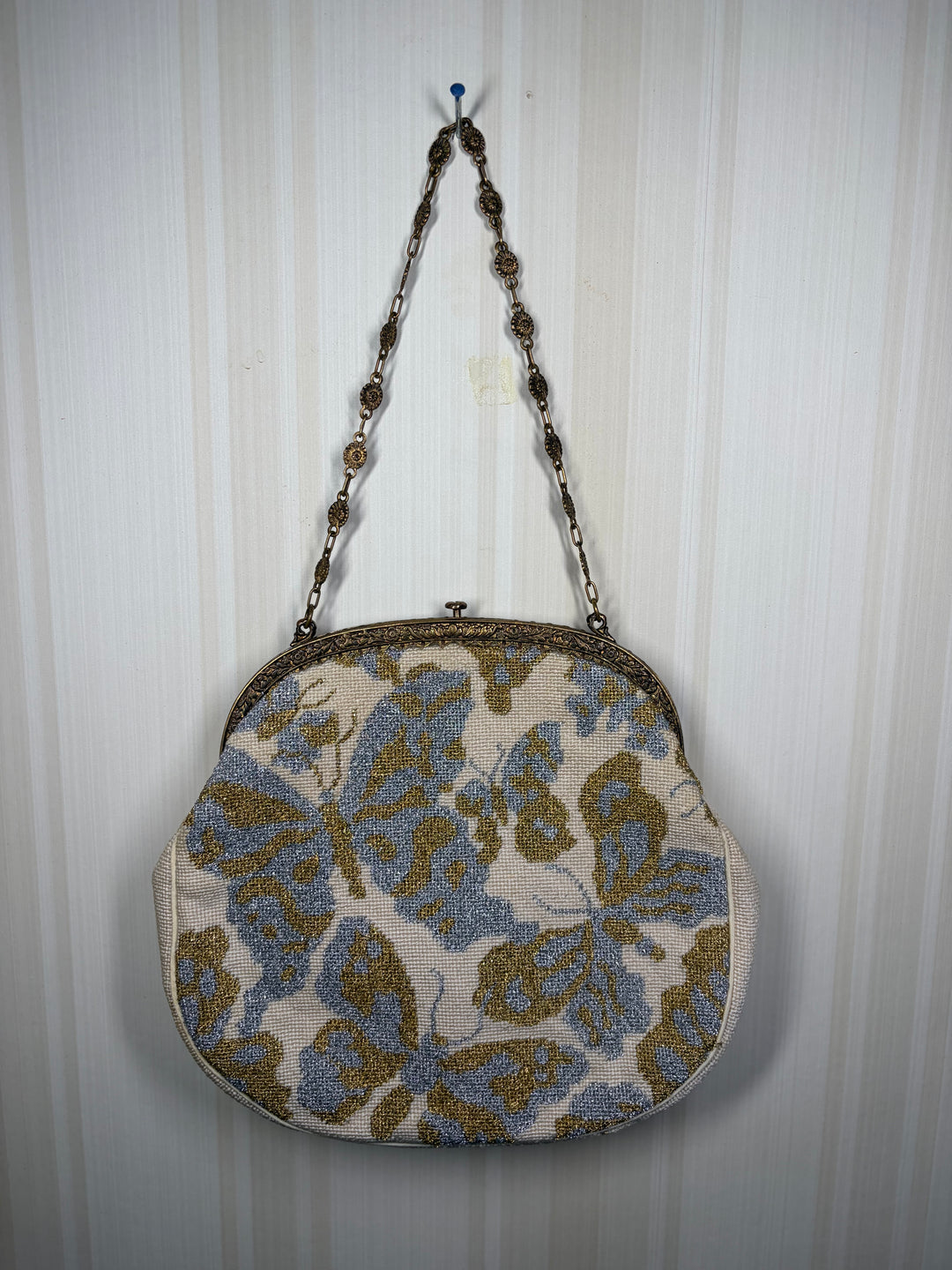 Vintage Butterfly Tapestry Evening Bag