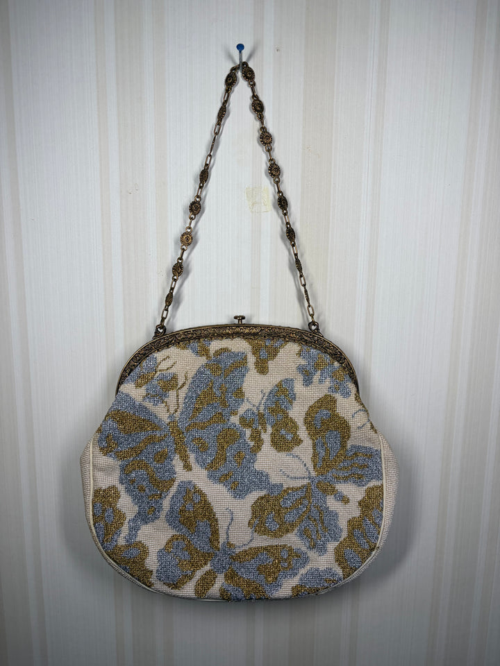 Vintage Butterfly Tapestry Evening Bag