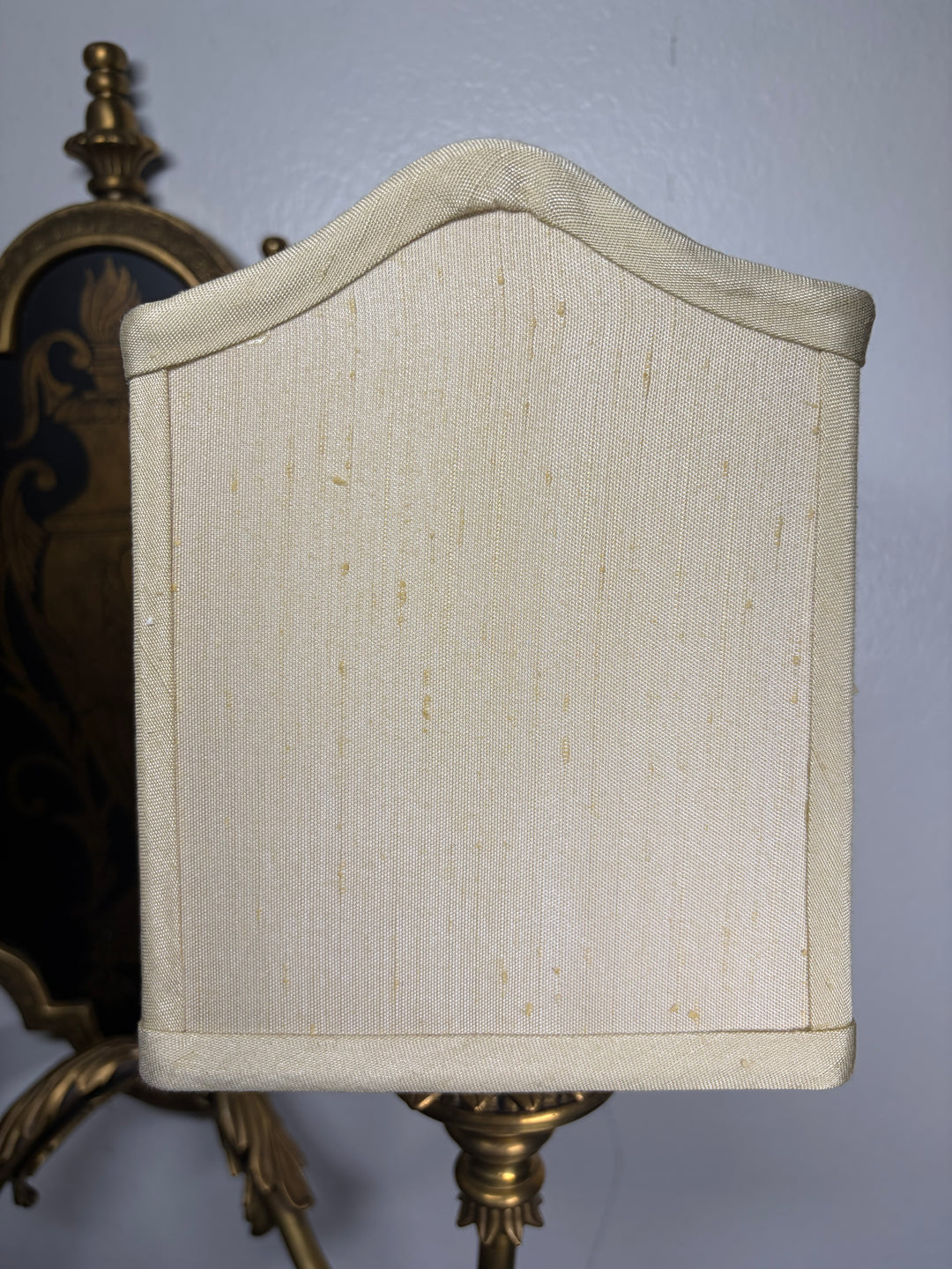 Pair of Antiqued Brass Two-Light Wall Sconces in Original Box