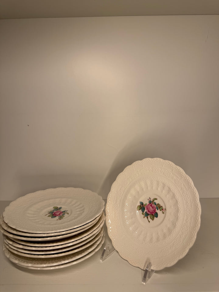 Spode Billingsley Rose Saucers and Cups - Set of 10