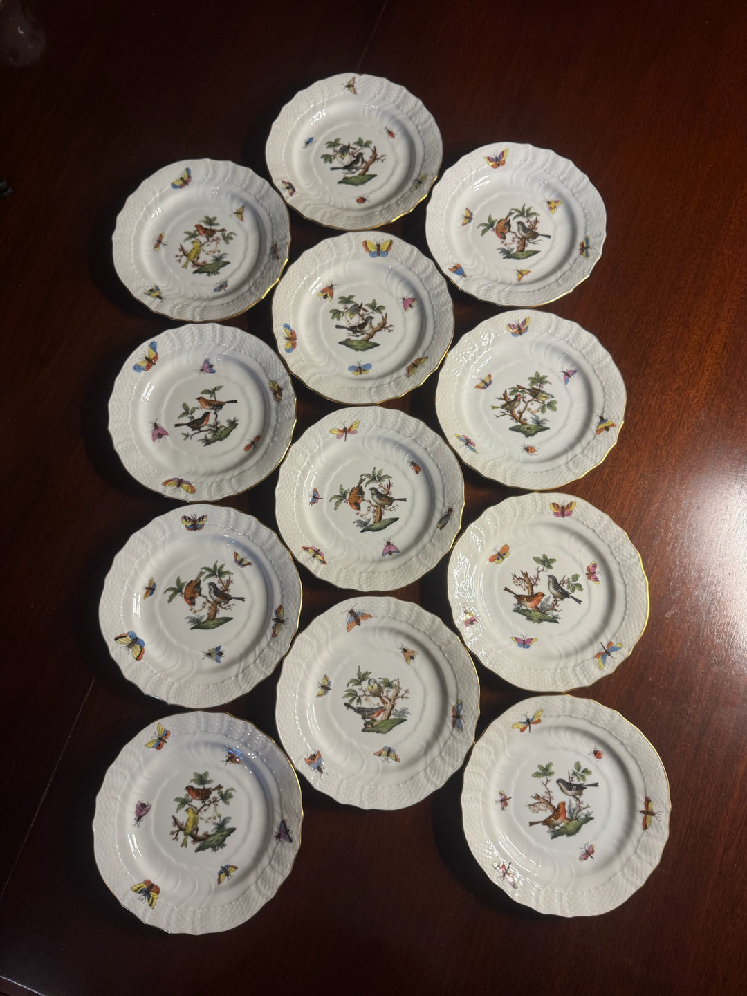 12 Herend Rothshild Bread and Butter Plates