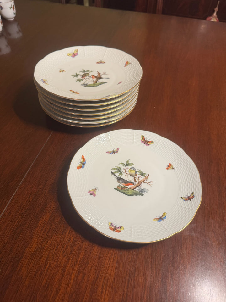 8 Herend Rothschild Salad/Dessert Plates - 8 inch diameter (#510)