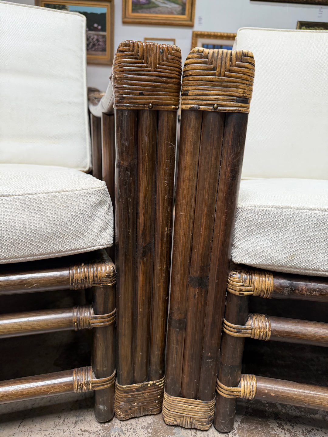 Vintage Bamboo and Rattan Armchairs