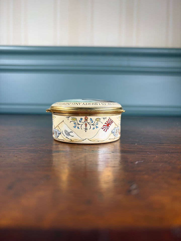 Halcyon Days George Washington Enamel Pill Box with Original Box