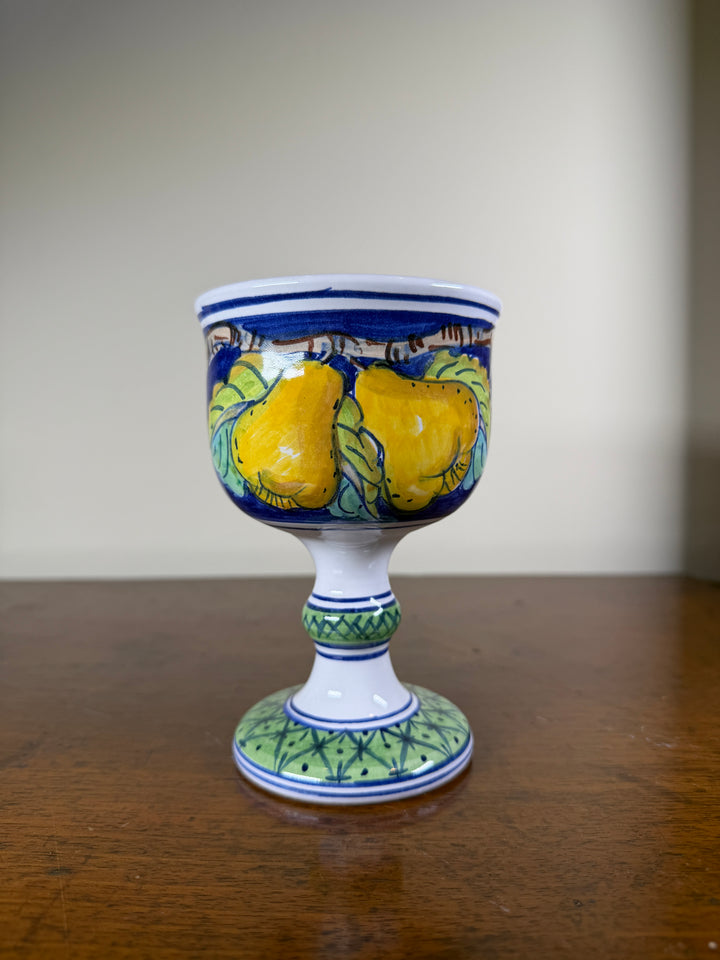 Handpainted Portuguese Service for 4 (Chalice Cups, appetizer plates, dinner plates)