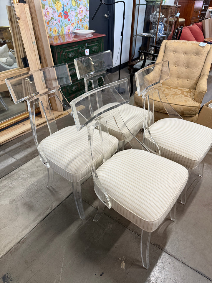 Lucite Klismos Chairs by Hill Manufacturing (Set of 4)